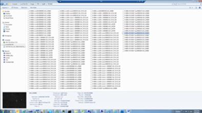 Listed files with Header data in Details Bar